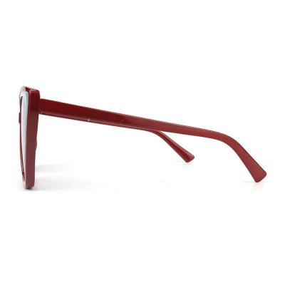 P10722 burgundy red with sky blue accent cat eye pc/tr90 sunglasses