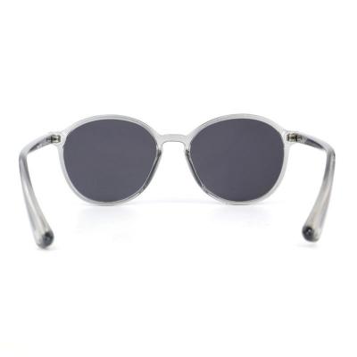 P10718 translucent gray / smoke crystal round pc/tr90 sunglasses