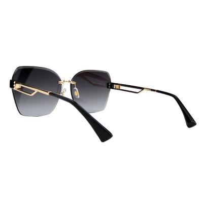 M10994 black/gold geometric metal sunglasses
