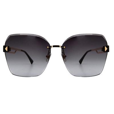 M10994 black/gold geometric metal sunglasses