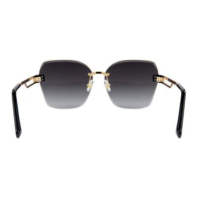M10994 black/gold geometric metal sunglasses