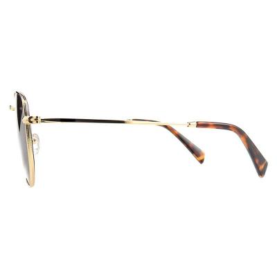 M10985 gold geometric metal sunglasses