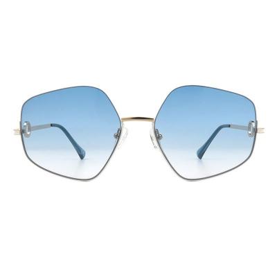 M11013 gold geometric metal sunglasses