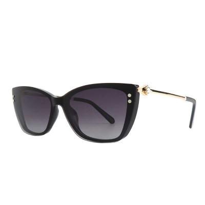 M11030 black cat eye metal sunglasses