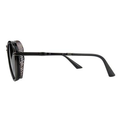 M11006 black round metal sunglasses