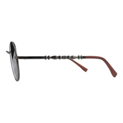 M11016 gunmetal round metal sunglasses