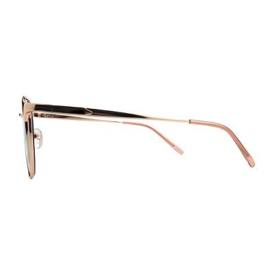 M11012 rose gold round metal sunglasses