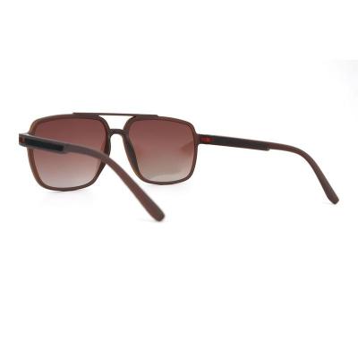 P10764 brown square pc/tr90 sunglasses