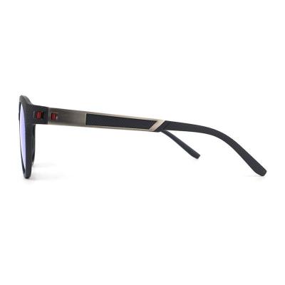 P10763 black round pc/tr90 sunglasses