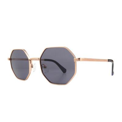 M11010 gold geometric metal sunglasses