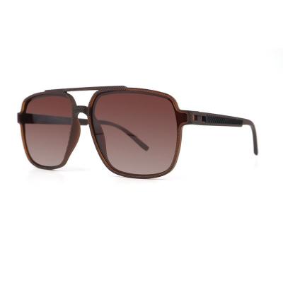 P10764 brown square pc/tr90 sunglasses