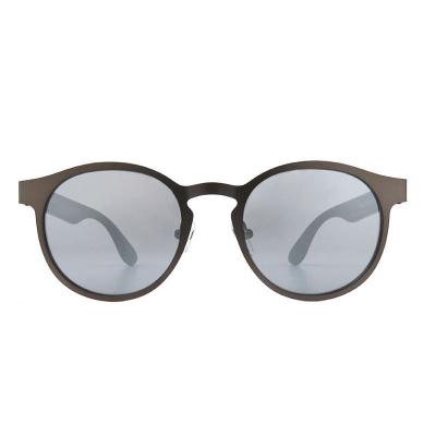 M11017 brown round metal sunglasses