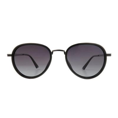 M11006 black round metal sunglasses