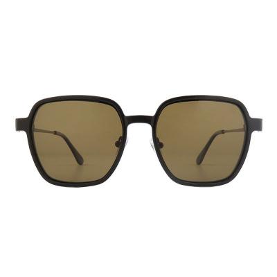 M11027 black square metal sunglasses