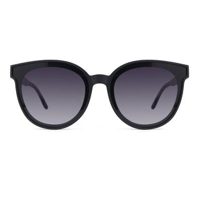 P10767 black round pc/tr90 sunglasses