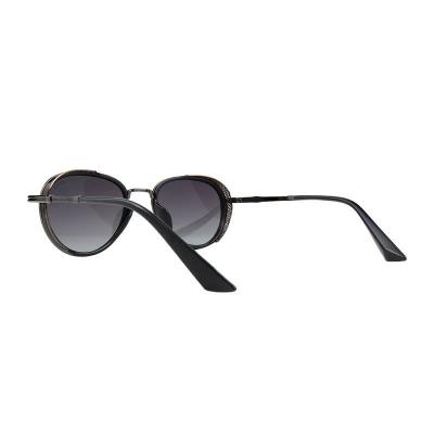 M11006 black round metal sunglasses