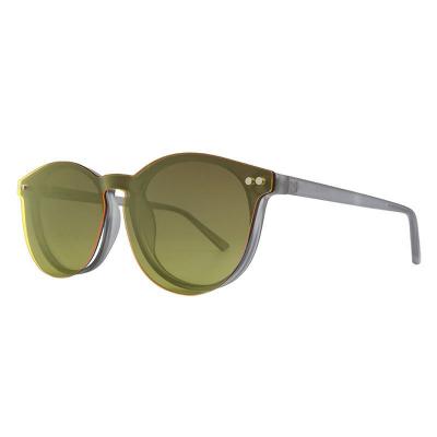 M11026 olive green tortoiseshell round metal sunglasses