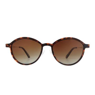 M11029 tortoiseshell round metal sunglasses
