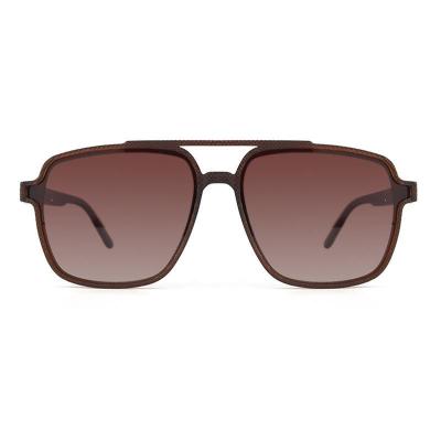 P10764 brown square pc/tr90 sunglasses