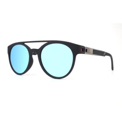 P10763 black round pc/tr90 sunglasses