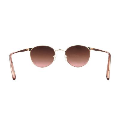 M11012 rose gold round metal sunglasses