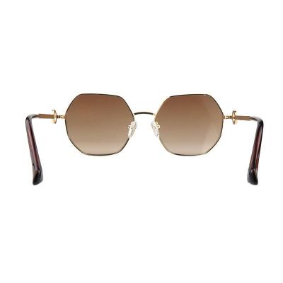 M11007 gold geometric metal sunglasses