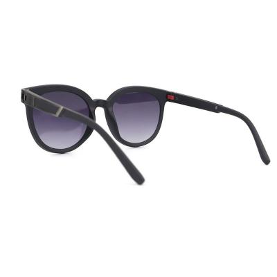 P10767 black round pc/tr90 sunglasses