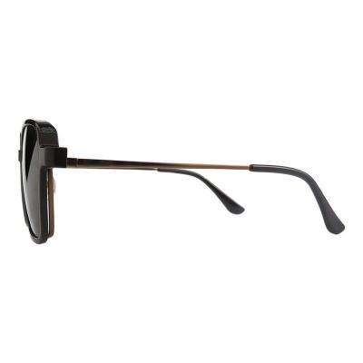M11027 black square metal sunglasses