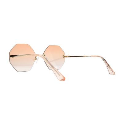 M11011 gold geometric metal sunglasses