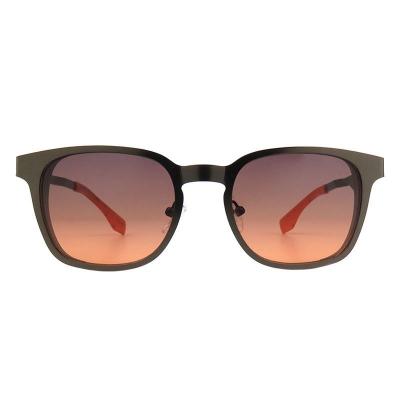 M11025 black square metal sunglasses