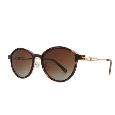 M11029 tortoiseshell round metal sunglasses