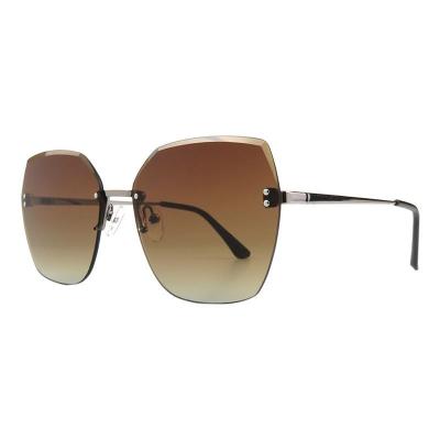 M11023 black geometric metal sunglasses