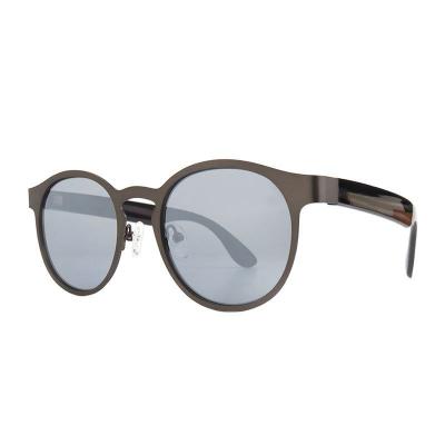 M11017 brown round metal sunglasses