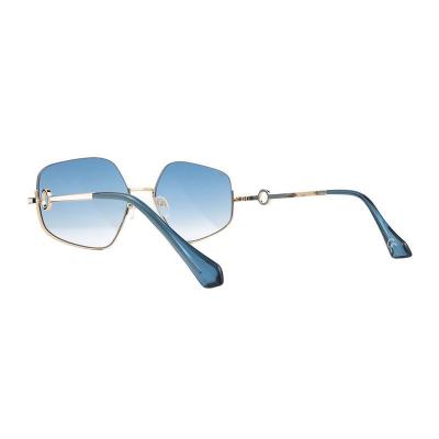 M11013 gold geometric metal sunglasses