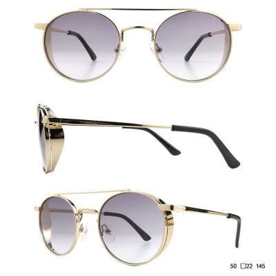 M11009 gunmetal round metal sunglasses