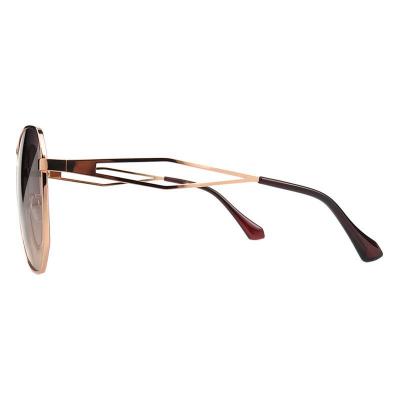 M11024 rose gold geometric metal sunglasses