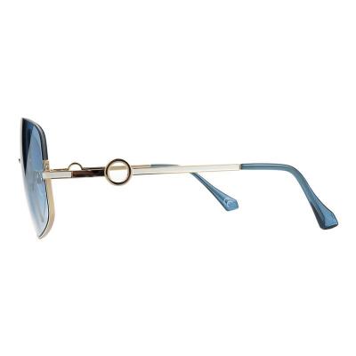 M11013 gold geometric metal sunglasses
