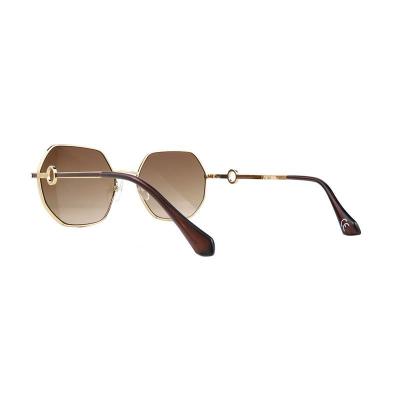 M11007 gold geometric metal sunglasses