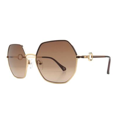 M11007 gold geometric metal sunglasses