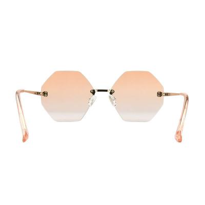M11011 gold geometric metal sunglasses