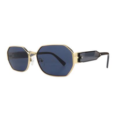 M11019 gold geometric metal sunglasses