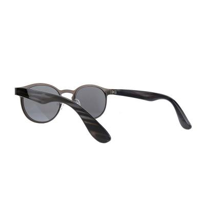 M11017 brown round metal sunglasses