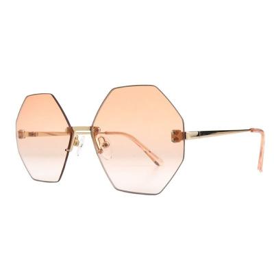 M11011 gold geometric metal sunglasses