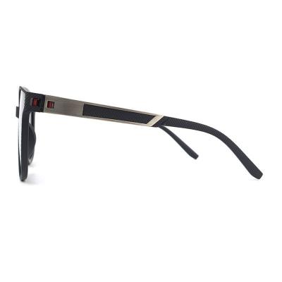 P10767 black round pc/tr90 sunglasses
