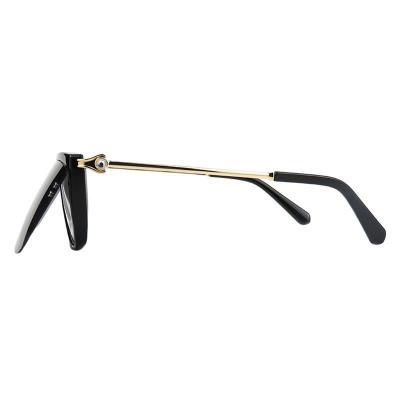M11030 black cat eye metal sunglasses