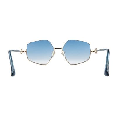 M11013 gold geometric metal sunglasses
