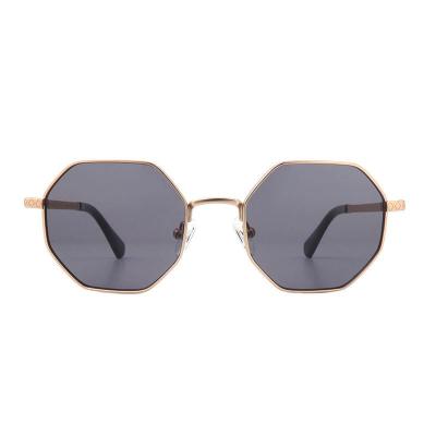 M11010 gold geometric metal sunglasses