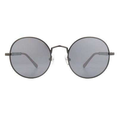M11016 gunmetal round metal sunglasses
