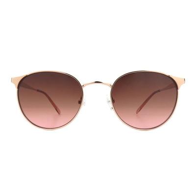 M11012 rose gold round metal sunglasses