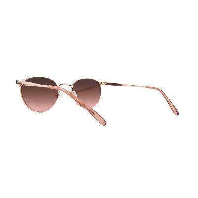M11012 rose gold round metal sunglasses